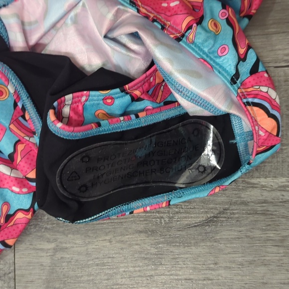 Turbo One Piece Swimsuit Comic Smile Print - Picture 5 of 5